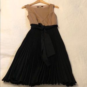 Pleather and pleated dress